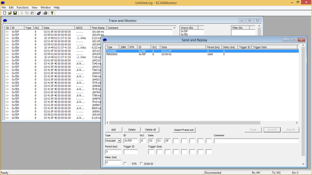 KCANMonitor - CAN Monitor Software, Send Window
